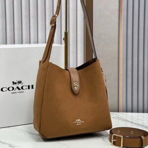 COACH Hadley Convertible Crossbody Bag Suede Brown CW004